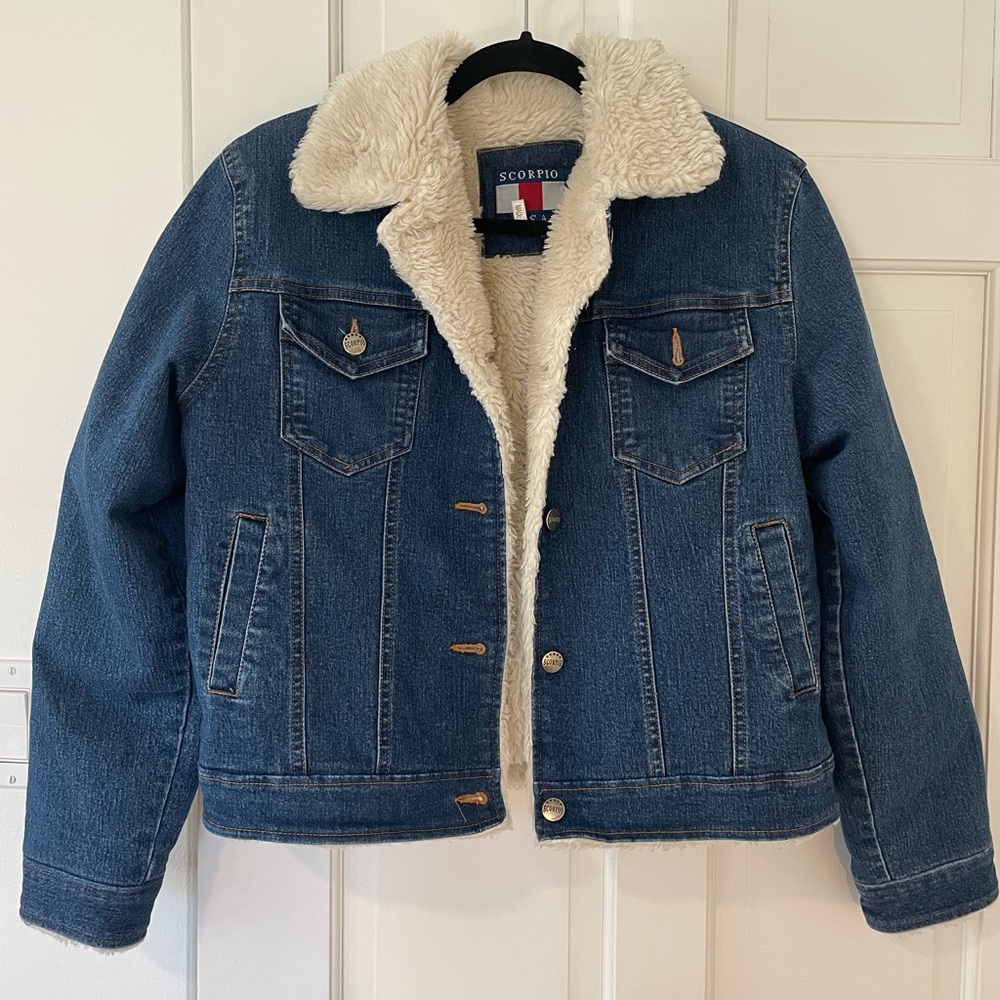 Scorpio USA Faux Shearling Jean jacket vintage
